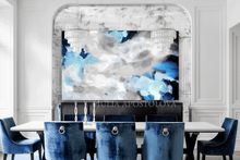 Blue Gray Abstract Painting Large Canvas Art Print for Living room Bedroom or elegant birthday gift