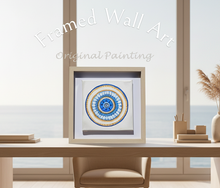 Framed Wall Art, Evil Eye Art Original Painting with Mandala-style, Art Gift for Christmas, birthday