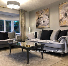 Client's Home in UK, with gold leaf diptych painting ''Milky Way'' by artist Julia Apostolova