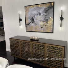 Client's Home in USA, with gold leaf painting ''Milky Way'' by artist Julia Apostolova
