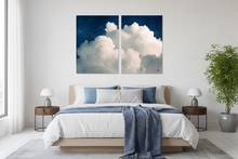 Cloud Wall Art Set of Abstract Midnight Clouds Paintings, Ready To Hang Textured Canvas Trend Decor