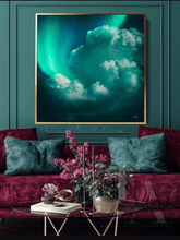 cloud art,  Emerald Green Teal Wall Decor, dream art, bedroom art above bed, Aurora Borealis Abstract Cloud Art, teal art, Celestial Painting Large Canvas Artoffice art, art for him, hotel lobby decor, airbnb wall decor, large canvas print, affordable art Large Canvas Art for Modern Home Office Decor, Cloud Wall Art on high qualify Canvas from Original Cloud Painting by artist Julia Apostolova, visual art, art above couch, Teal Wall Art Trend Decor for Bedroom, ideal gift for him, art for living room