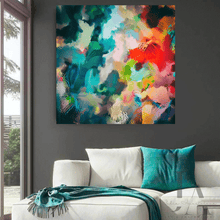 Exotic Gardens - Colorful Painting, Bold Wall Art Canvas Print, Floral Abstract by Julia Apostolova