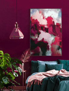 Fuchsia Pink Art Abstract Painting Dark Pink Floral Canvas Wall Art Print for Boho Trend Decor, Berry Pink Art Abstract Painting Hot Pink Magenta Floral Large Canvas Wall Art Decor Colorful Painting Living Room Bedroom Art Floral Art Sage Green Colorful Abstract Painting Large Canvas Bold Wall Art Boho Decor, Floral Painting, Julia Apostolova, Abstract Wall Art, Large Wall Art, pink wall art, mother's day gift, exotic decor, interior, hallway, spring decor, gift for her, nursery art, housewarming
