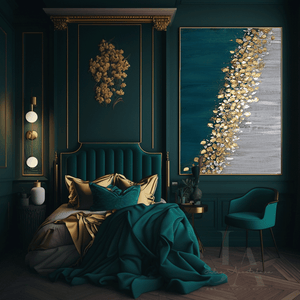 Elegant Dark Teal Gold Leaf Painting, Texture Original Wall Art, Modern Home Decor, Julia Apostolova, Gold Gray Abstract Original Painting Textured Art with Gold and Silver Leaf for Luxury Wall Decor 'Autumn Jewels' Minimalist Art, Modern DesignDecor, Interior Designer, Luxury Wall Art, Contemporary Art, Glitter Gold Painting, Luxury Art, Glam Art, Livingroom Wall Art Decor, Bedoom Art, Minimal Art, Gift for Him, Gift for Her, Office Art, Mother 's Day Gift, Art for Living Room, Abstract Art, Glam Decor