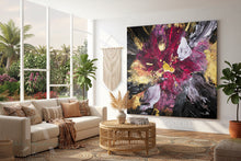 Floral Abstract Painting, Oversized Wall Art Textured Canvas by Julia Apostolova