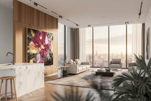 Floral Abstract Painting, Oversized Wall Art Textured Canvas by Julia Apostolova
