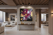 Floral Abstract Painting, Oversized Wall Art Textured Canvas by Julia Apostolova