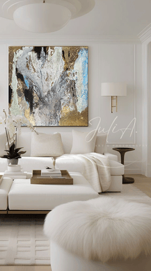 Gold Gray Original Abstract Painting Oversize Gold Leaf Art for Luxury Wall Decor, Julia Apostolova, Abstract Gold Painting, Wabi Sabi Painting, Minimalist Luxury Decor, Original Art, Gold Painting Minimalist Art Abstract Wabi Sabi Original Wall Art Luxury Decor, livingroom decor, xxl canvas painting wall decor wall art trendy wall art wabi sabi wall art, wabi sabi painting, wabi sabi gold decor, gold interior design ideas, gold wall art, gold painting, gold art, gold wall art, luxury interior decor, modern