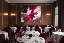 Burgundy Pink Abstract Art - Botanical Painting - Magenta Floral Print - Oversized Canvas Wall Decor
