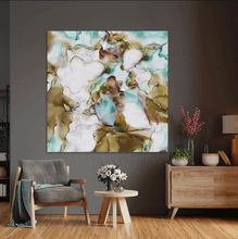 Autumn Vibes Abstract Painting Coffee Beige and Turquoise wall art Large Canvas Art Boho Wall Decor, Modern Ink Painting Extra Large Wall Art Boho Wall Art by artist Julia Apostolova, READY TO HANG Alcohol Ink Art, Tender color, romantic Painting, zen wall art, Contemporary Art, Abstract Art, Modern Art Decor, Original Painting, elegant art, floral wall art, abstract floral painting, abstract print, elegant decor, elegant wall art, living room decor, gift for her, bedroom art, nursery art, birthday gift
