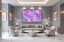 Lilac Moon Abstract Painting - Oversize Canvas Print - Purple Pink Modern Wall Art Decor