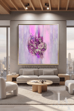Lilac Abstract Wall Art Oversize Painting, Minimalist Textured Canvas Modern Decor, Julia Apostolova