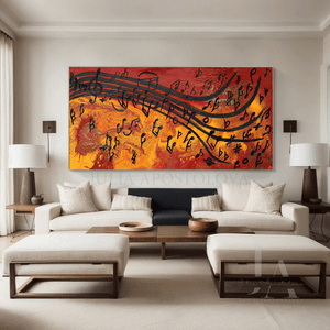 Musical Abstract Art, Music Painting Print, Large Wall Art