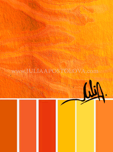 Close ups of Orange Painting for Living Room Decor, Bedroom, Office Decor, Minimalist Wall Art with the warm color schemes of yellow and orange