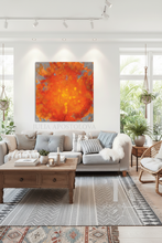 Abstract Orange Sunset Painting, Textured Modern Canvas Art - Artist Julia Apostolova