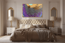 Purple Gold Abstract Painting - Large Wall Art Canvas Print, Modern Home Decor - 'Obsessive Dreams'