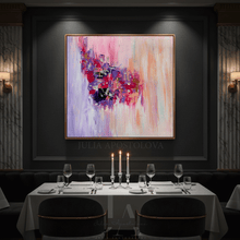 Purple Abstract Painting Oversize Minimalist Textured Canvas Modern Wall Art Decor, Julia Apostolova