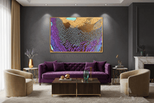Purple Gold Abstract Painting - Large Wall Art Canvas Print, Modern Home Decor - 'Obsessive Dreams'