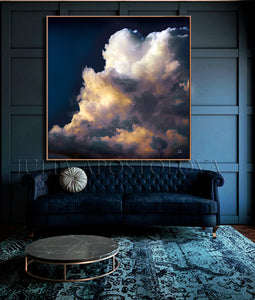 Stormy Cloud Abstract Cloud Painting Large Cloud Wall Art Canvas Print for Modern Home Office Decor, Cloud Print on high qualify Canvas from Original Dark Blue Wall Art by artist Julia Apostolova, Celestial Art, Trend Art for Bedroom, Living room Office, Hotel, Restaurant, also ideal gift for him, art for him, hotel lobby decor, airbnb wall decor, large canvas print, Celestial Clouds, affordable art, visual art, bathroom art, bedroom art