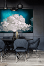 Celestial Clouds Large Abstract Cloud Wall Art Modern Painting Print on Canvas for Trend Wall Decor by Julia Apostolova, Cumulus Clouds, Blue White Cloud Art, Luxury Wall Decor, Hotel Wall Art, Extra Large Wall Art Print, Celestial Abstract, Blue White Cloud Wall Art Large Textured Canvas, Cloud Painting, Dining Room, Celestial Wall Art, Canvas Wall Art, Art over Sofa, Night Sky, Decor, Interior, Bedroom, Clouds, Stars, Dreamy Decor, Hotel Lobby Art, Celestial Wall Art, Nursery Print,