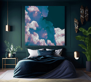Cloud Abstract Wall Art Painting on Canvas, Sky and Clouds Art Gift, Extra Large Wall Art Home Decor, bedroom, nursery art gift for her, teal and pink clouds, interior, interiordesigner,Julia Apostolova Art, anniversary gift, Wall Art Large Canvas Art, Modern, Home Office Decor, Large Canvas Art, Modern Home Office Decor, Cloud Wall Art Canvas, Original, artist, Teal Trend Decor, kids room, bedroom, gift for him, bedroom decor, Sky Overlay Art Print, office decor, interior, home decor, nordic interior decor