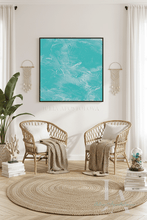 Turquoise Painting Teal Wall Art Minimalist Coastal Decor, Spa Zen Decor - 'Maldivian Dreams'