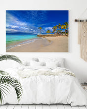 Tropical Beach Photography on Canvas – Palm Trees Large Coastal Wall Art - Caribbean Memories