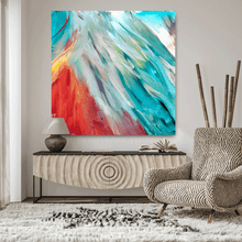 Teal Art, Tropical Painting, Colorful Abstract Painting, Colorful Painting Print,Julia Apostolova, Large Canvas Modern Teal Wall Art, Trend Boho Decor, Maximalist Art Print, Large Canvas Boho Decor, Living Room, Bedroom Wall Decor, Colorful Art, Abstract Painting Large Canvas Bold Wall Art Boho Decor, Floral Painting, Abstract Wall Art, Large Wall Art, Modern Decor, teal wall art, mother's day gift, exotic decor, zen wall art, zen painting, large art, trendy decor, interior, hallway, art gift for him
