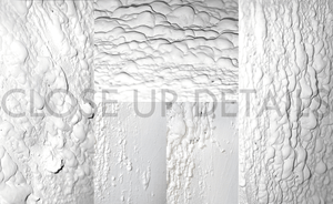 Close Ups details of white abstract painting with minimalist design and risch 3d textures .