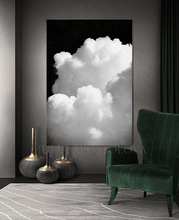 Black Sky White Clouds Painting Black White Cloud Wall Art Canvas for Large Modern Trend Wall Decor Canvas Print Large Modern Trend Decor Abstract Clouds Dark Decor in living room decor setting. Black White Art in office decor. Dark Painting Abstract Large Cloud Wall Art on high qualify Canvas from Original Cloud Painting by artist Julia Apostolova, perfect Teal Wall Art Trend Decor for Bedroom, Living room Office, Hotel, Restaurant, also ideal gift for him, vertical art, modern print, aesthetic art, trendy