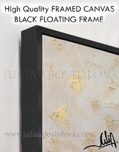 Framed artwork with black floating frame and abstract design, by Julia Apostolova, featuring the artist's signature 