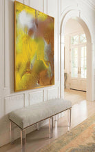 Yellow Copper Abstract Large Wall Art Canvas Print Summer Modern Yellow Painting Julia Apostolova interior decor modern art