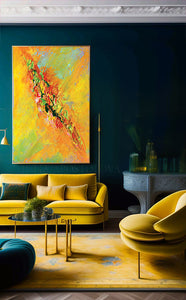 Yellow Art Wall Art Autumn Decor aesthetic large Abstract Yellow and Orange Painting Autumn Canvas eclectic Yellow Painting Original Bright Print for Wall Decor Orange Painting Bright Painting Colorful Yellow Wall Art juliaapostolova Summer Autumn Art Wall living room interior kitchen dinning room gift for her erotic art erotic abstract 