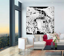 Minimal Black White Contemporary Abstract Canvas Print, Large Black and White Wall Art, Modern Decor