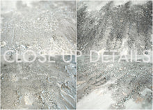 Silver Glitter Art Abstract Minimalist Original Painting Silver Leaf Elegant Art ''Moonlight Dust''