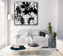 Modern Black and White Abstract Print, Ready To Hang, Large Wall Art, Print on Canvas, Black White Painting, Black White Modern Art, Contemporary Art by Julia Apostolova, Interior Design, Interior Designer, white black gold white art, white, watercolour, watercolor print watercolor painting, watercolor canvas art watercolor walldecor wall decor wall art vintage, trending decor, trending art, stretched canvas, square art