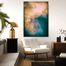 Abstract Wall Art Teal Gold Large Canvas Print of Original Painting Series 'Celestial Fragrance' Teal Beige Wall Art Minimal Large Canvas Modern Painting Floral Painting by Julia Apostolova, Abstract Wall Art Floral Elegant Painting, Large Wall Art, Modern Decor, gray, white, ivory, sage green wall art, black, oil wall art, neutral wall decor, teal wall art, celestial painting, modern decor, large art, zen wall art, zen painting, trend art, large art, trendy decor, living room, interior, hallway, office