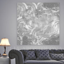 gray abstract painting, grey painting, silver painting, gray, grey art, large wall art, julia apostolova, minimalist, minimal art, abstract art, modern, living room, contemporary art