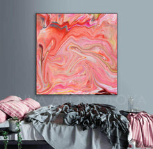 Coral Wall Art, Abstract Painting, Pink Peach, Pastel Colors, Nursery Girl Room Decor, Coral Painting, Peach Painting, Decor, Interior, Bedroom Art Decor, Living Room, Ready To Hang