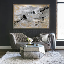 milky way, gold leaf painting, julia apostolova art, gold leaf art, interior, set of 2, black grey gold, watercolour, modern decor, happy clients, watercolor print, modern wall decor, wall art decor, wall art, contemporary two abstract prints, two abstract paintings, modern decor, canvas prints, golden accents, metallic accents, golden details, shining accents, sparkle art, interior design