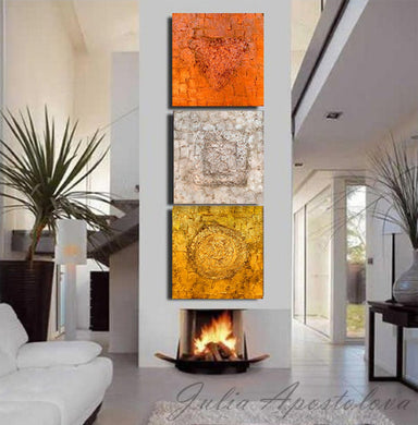 Gold Silver Copper Artwork, Set of 3 Abstract Art Prints, Minimalist Painting, Trinity Gold Triptych, Julia Apostolova, Glam Decor, Minimalist Wall Art, Modern Office Decor, Hotel Lobby, Abstract Wall Art , Minimal, Interior, Design, Interior Designer, Bronze, Gray, Grey
