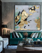Original Painting, Black White Gold Wall Art Elegant Gold Leaf Abstract Painting by Julia Apostolova, Elegant Painting, Luxury Decor, Interior, Glam Decor, Interior Designer, Interior Design, Livingroom Decor, Bedroom, Office Decor, Art Gift for Her, Large Wall Art, 