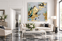 Original Painting, Black White Gold Wall Art Elegant Gold Leaf Abstract Painting by Julia Apostolova, Elegant Painting, Luxury Decor, Interior, Glam Decor, Interior Designer, Interior Design, LivinRoom Decor, Bedroom, Office Decor, Art Gift for Her, Large Wall Art, White Black and Teal