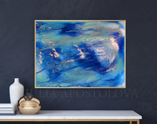 Ocean Abstract Painting, Interior, Modern Art, Blue Silver Large Wall Art, Abstract Seascape, Canvas Print, Blue Minimalist Painting, Blue Minimal Art, Sea Abstract, Interior Ideas, Decor, Interior designer, Interior idea Julia Apostolova