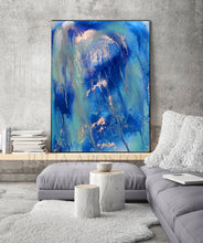 Ocean Abstract Painting, Interior, Modern Art, Blue Silver Large Wall Art, Abstract Seascape, Canvas Print, Blue Minimalist Painting, Blue Minimal Art, Sea Abstract, Interior Ideas, Decor, Interior designer, Interior idea Julia Apostolova