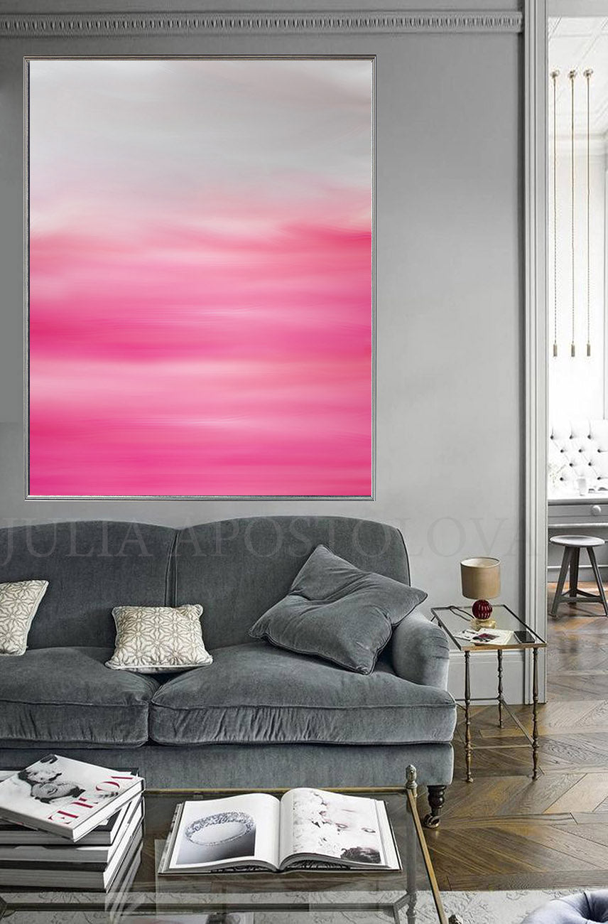 Pink Wall Art Canvas Prints, Art Poster Painting Pink