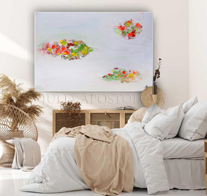 White Painting, Colorful Clouds, Minimalist Wall Art, Abstract Canvas, Zen Painting, Winter Jewels, interior designers, white art decor, white and rainbow, huge painting, huge original painting, huge canvas wall art, huge art, interior decor, large abstract original painting, large abstract canvas, art gift for her, embellished canvas, painted textures, abstract landscape, elegant print, elegant painting, autumn colors, white yellow, white orange, white wall art, white purple wall art, white green, interior