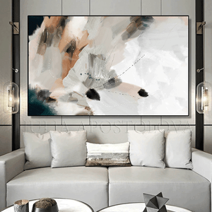 Neutral Wall Art Beige Abstract Minimalist Painting Earth Colors Large Canvas Formal Living Room Art, Floral Painting by Julia Apostolova, Abstract Wall Art Floral Painting Elegant Abstract Canvas Print, Large Wall Art, Modern Decor, gray, white, ivory, sage green wall art, black, oil wall art, neutral wall decor, neutral wall art, neutral painting, neutral decor, neutral art, neutral colors, zen wall art, zen painting, natural, animal trend, large art, trendy decor, living room, interior, hallway, bedroom