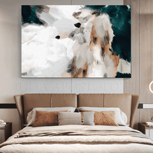 Abstract Teal Beige Wall Art With Earth Tones Minimal Large Canvas Modern Painting 'Morning Embrace' Floral Paintingby Julia Apostolova, Abstract Wall Art Floral Painting Elegant Abstract Canvas Print, Large Wall Art, Modern Decor, gray, white, ivory, sage green wall art, black, oil wall art, neutral wall decor, neutral wall art, neutral painting, neutral decor, neutral art, neutral colors, zen wall art, zen painting, natural, animal trend, large art, trendy decor, living room, interior, hallway, bedroom